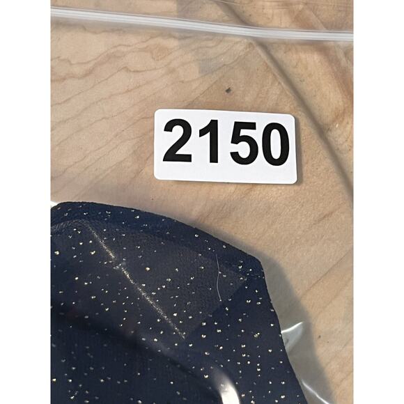 Banana Republic Twist Neck Metallic Dress Womens SP Petite Blue Gold‎ Sheer NEW - Picture 11 of 11